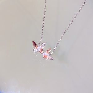 925 Silver Butterfly Necklace <3